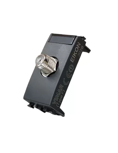 Vimar 20318 Connecteur coaxial femelle type F gris